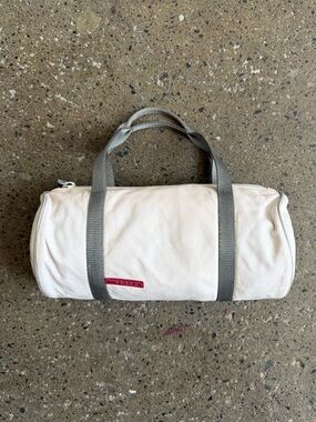 prada sport vintage leather mini duffle bag white